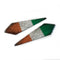 Ireland Irish Rustic Flag Car Wing 3D Domed Gel Decal Sticker Badges