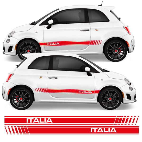 Italia Fade Side Stripe Graphics Kit For Fiat 500 595 Abarth