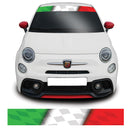 Fiat 500 Abarth Checkered Italian Flag Windscreen Sunstrip Banner Sticker