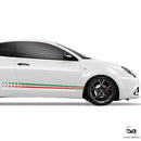 Alfa Romeo Mito Italian Flag Fade Side Stripe Vinyl Decal Sticker Graphics