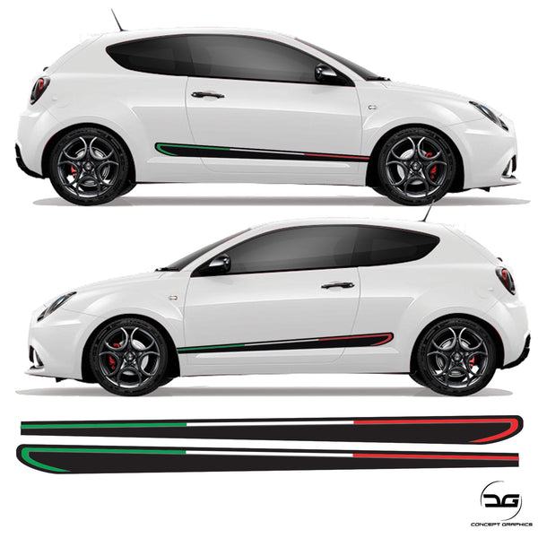 Alfa Romeo Italian Flag Racing Stripes Mito