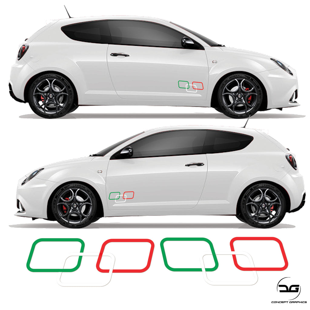 Alfa Romeo Mito Italian Squares Side Stripe Sticker | Concept Graphics