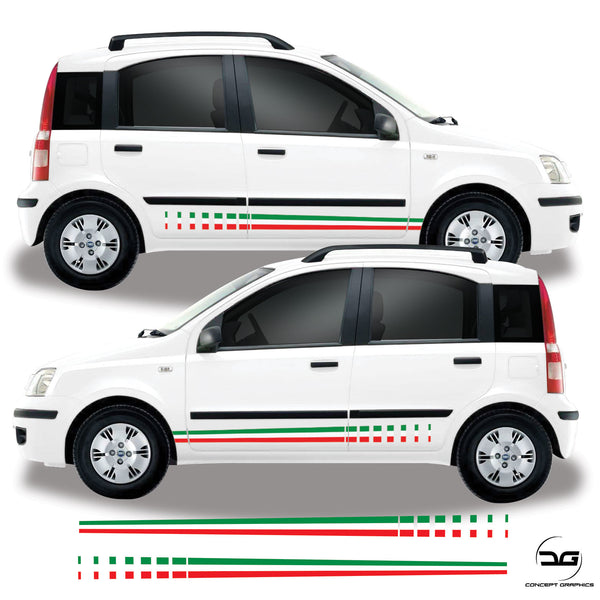 Fiat Panda MK3 Italian Flag Fade Side Stripe Vinyl Decal Sticker Graphics