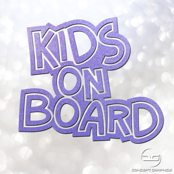 Kids On Boards Safety Glitter Vinyl Decal Car Sticker Safety Sign Child On Board Sticker