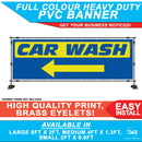Car wash arrow valeting pvc banner sign