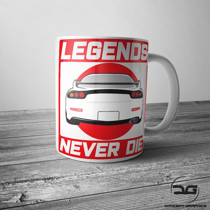 Legends Never Die JDM Inspired RX7 Drift Car Coffee Cup/Mug