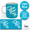 Custom Personalised Name Printed Light Blue Glitter Effect Coffee Mug Cup 