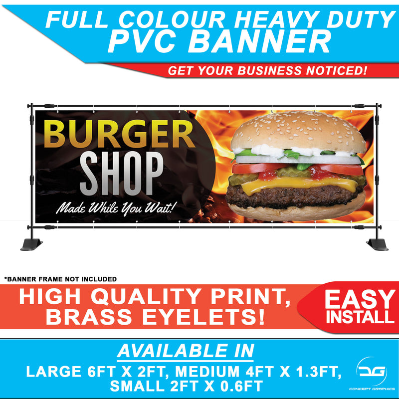 Take Away Burger Truck Fast Food PVC Printed Banner Sign