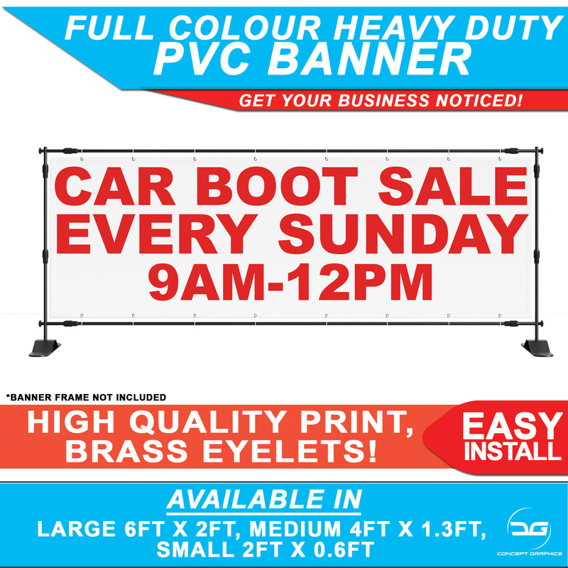 Personalised Car Boot sign PVC Outdoor Banner