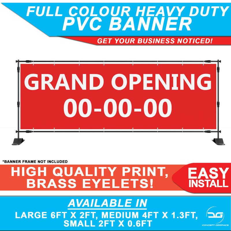 Custom Date Grand Opening Shop Business Banner Sign 