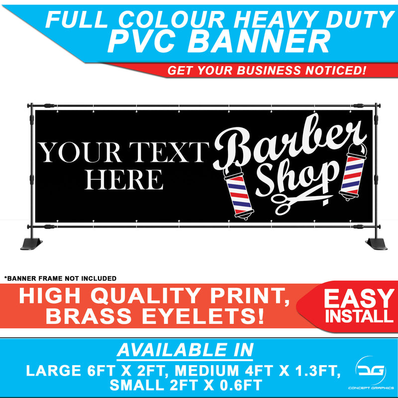 Custom Text Advertising Barber Shop PVC Banner Sign