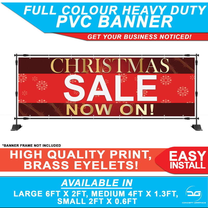 Christmas sale now on shop outdoor pvc banner