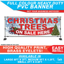 Christmas trees on sale here shop outdoor banner pvc sign