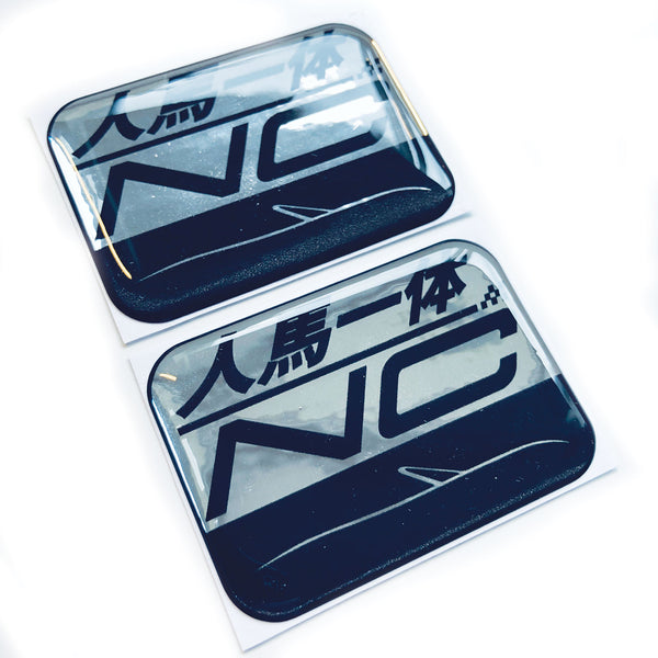 Jinba Ittai Chrome 3D Domed Gel Decal Sticker Badge JDM Fits Mazda MX5 NC MK3