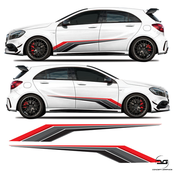 Racing side Stripe Sticker Graphics Mercedes A45 A class AMG Kit