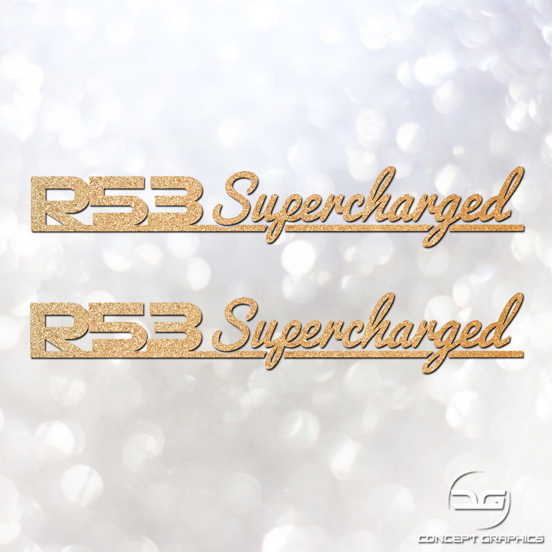 2x Mini Cooper S R53 JCW Supercharged Signature Glitter Decal Stickers