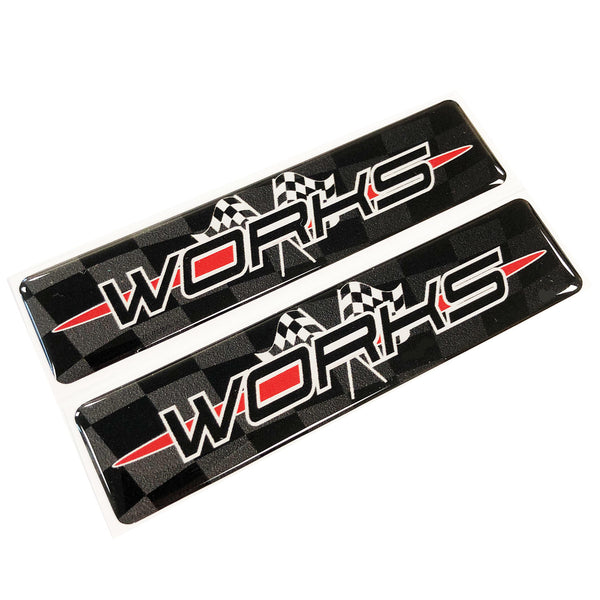 Works Car 3D Domed Gel Decal Badge Wing Fits Mini Cooper S One JCW F55 F56 F57
