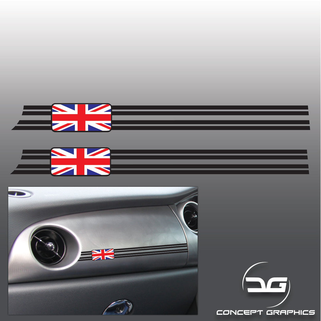 Mini Cooper S R53 Union Jack Dashboard Stickers | Concept Graphics