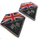 Limited Edition Union Jack Flag Chrome Wing Domed Gel Decal Sticker Badges