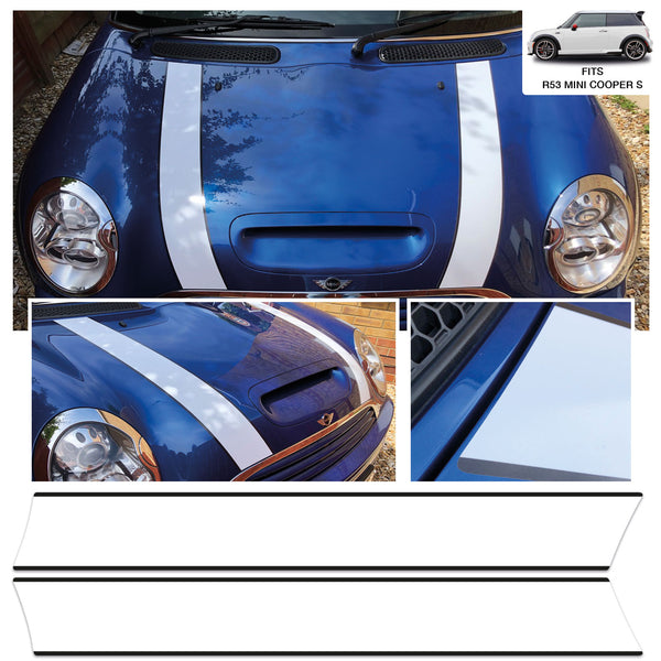 Mini Cooper S R53 Bonnet Stripes Vinyl Decals