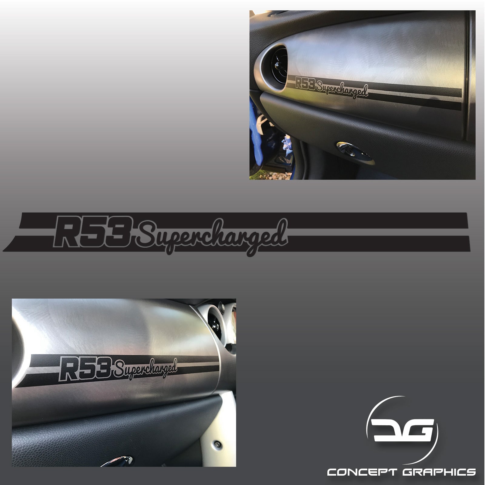 Mini Cooper S R53 Supercharged Dashboard Sticker | Concept Graphics