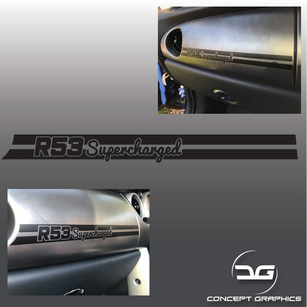 Concept Graphics Mini Cooper S R53 Supercharged Dashboard Vinyl Decal Sticker