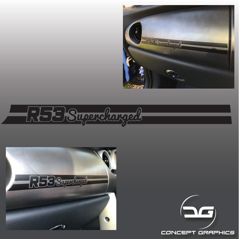 Mini Cooper S R53 Supercharged Dashboard Sticker | Concept Graphics