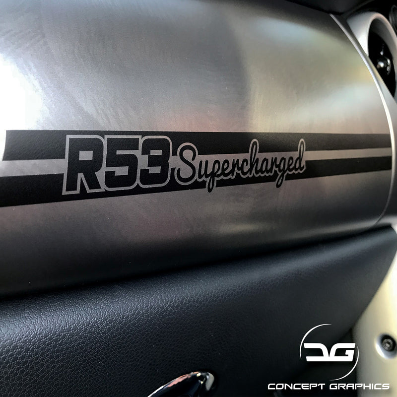 Mini R53 Decals Mini Cooper S R53 Supercharged Dashboard Sticker | Concept Graphics