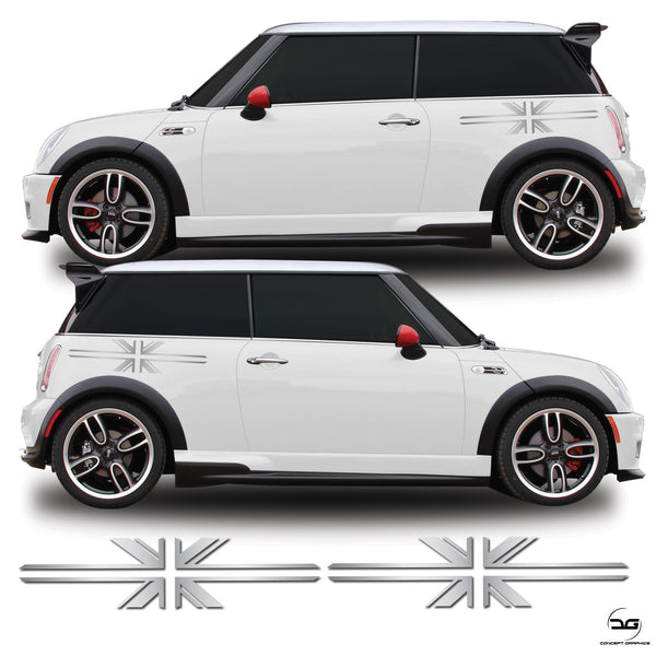 Union Jack Side Graphic Stickers For R53 Mini Cooper S, One, JCW