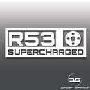 Mini Cooper S R53 Supercharged Pulley Vinyl Decal Sticker GP JCW