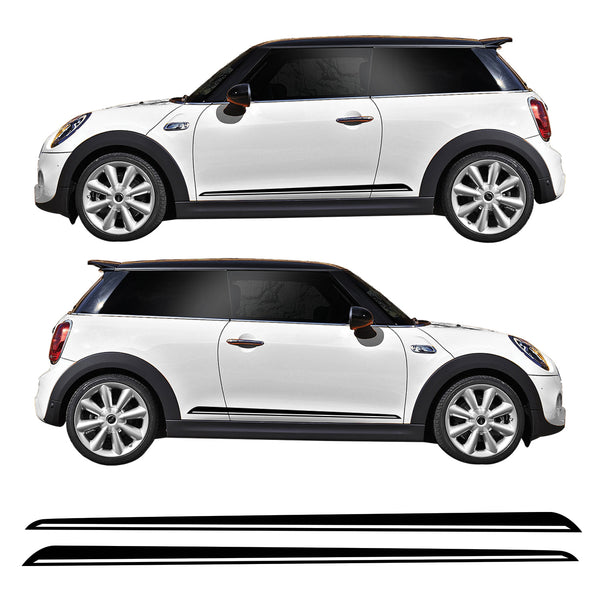 Basic Side Stripe Vinyl Decal Sticker Graphics Kit Compatible with Mini Cooper F56 Models including Cooper S, One & JCW