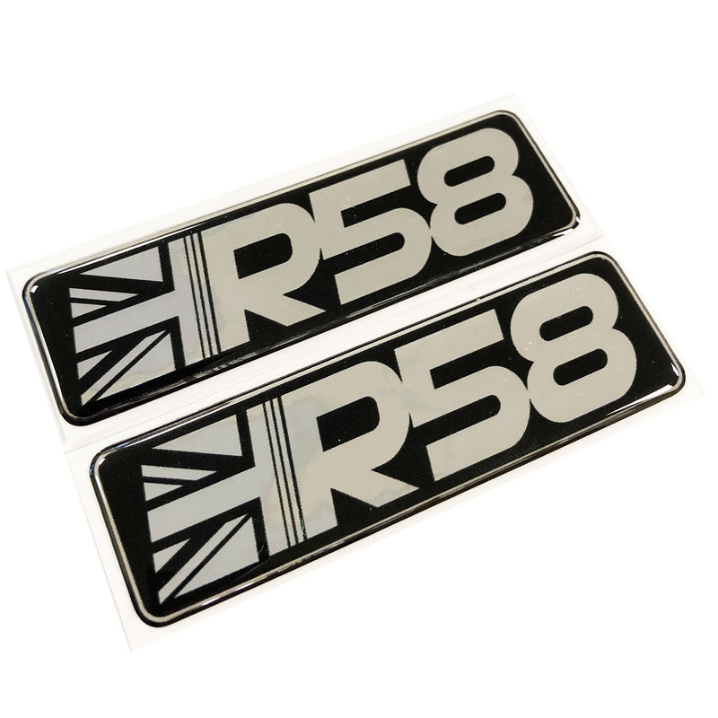 R58 Mini Coupe One Convertible Union Jack Car Chrome 3D Domed Gel Decal Badge Wing Emblem Fits Mini Cooper