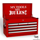 My Tools My Rules Funny Novelty Tool Box Vinyl Decal Sticker