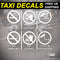 2x No Smoking, Eating, CCTV Warning Taxi Car Window Bumper Vinyl Decal Stickers