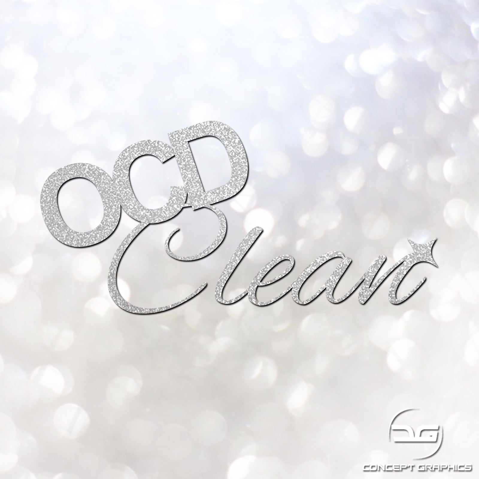 OCD Clean Car Detailing/Valeting Glitter Sticker | Concept Graphics