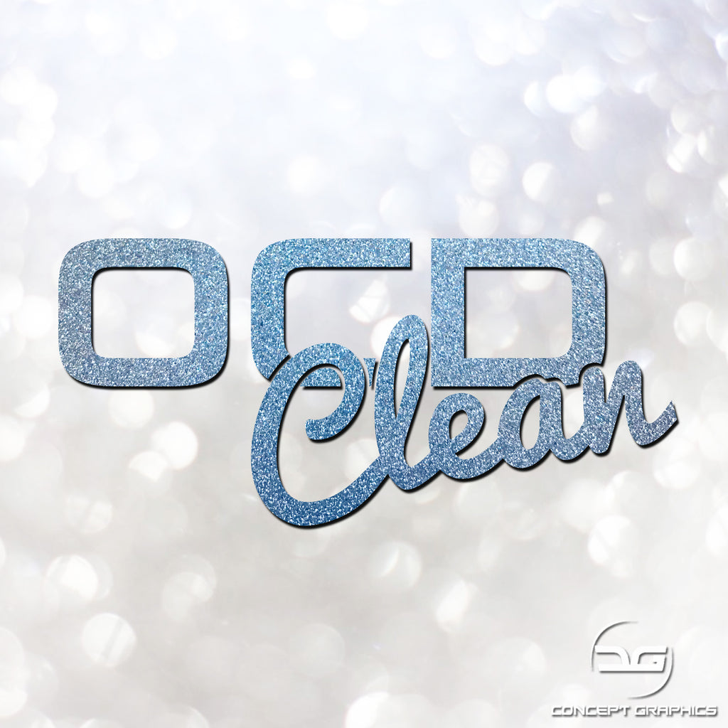 Sparkling Clean Sticker Funny Car Detailing OCD Clean Glitter Vinyl Sticker | Concept Graphics