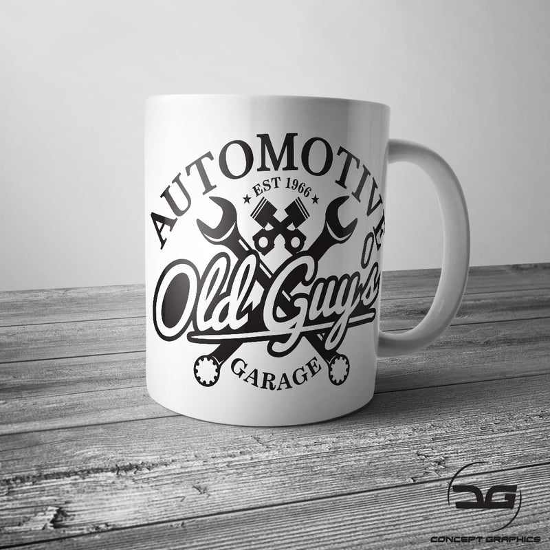 Old Guys Garage Automotive Funny Mechanics Coffee Tea Mug Cup