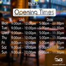 Lunch & Dinner Personalised Opening Hours Vinyl Decal Sign Style 3