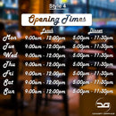 Lunch & Dinner Personalised Opening Hours Vinyl Decal Sign Style 4