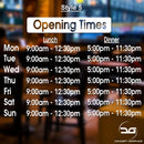 Lunch & Dinner Personalised Opening Hours Vinyl Decal Sign Style 5
