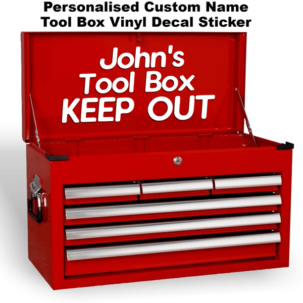 Custom Personalised Name Funny Novelty Tool Box Vinyl Decal Sticker