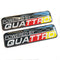 Powered By Quattro 3D Chrome Domed Gel Decal Sticker Badges Fits Audi