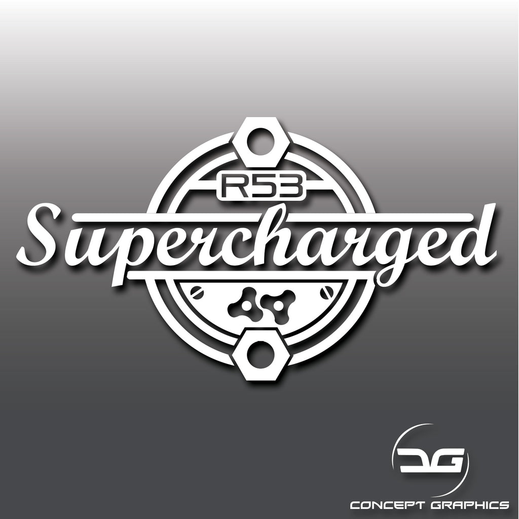 Mini Cooper S R53 Supercharger Pulley Vinyl Decal | Concept Graphics