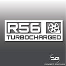 Mini Cooper S R56 Turbocharged Vinyl Decal Sticker Clubman JCW GP