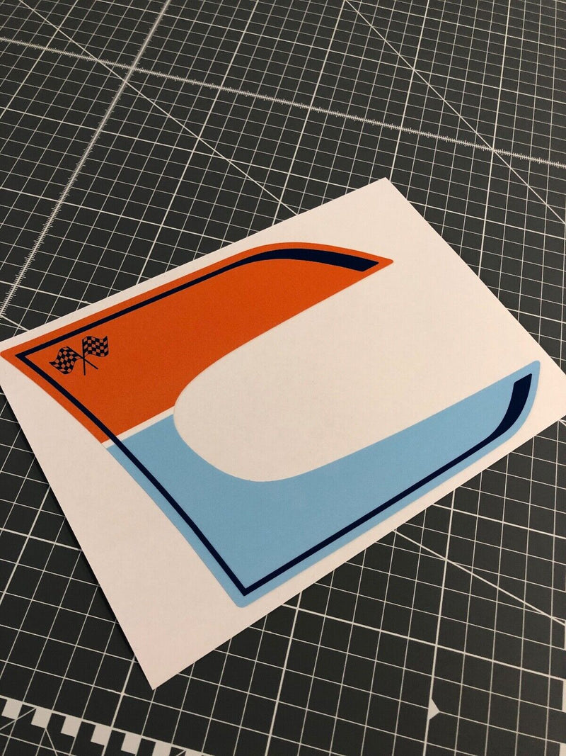 Racing Flag Gulf Style Side Trim Badge Sticker Inlays For Mini Cooper S F56 One JCW