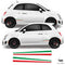 Fiat 500 Abarth Italian Flag Lower Rear Side Stripe Sticker Graphics