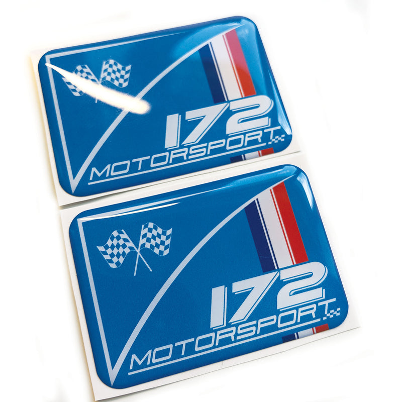 172 Motorsport French Flag 3D Domed Gel Decal Badges Fits Renault Clio Sport