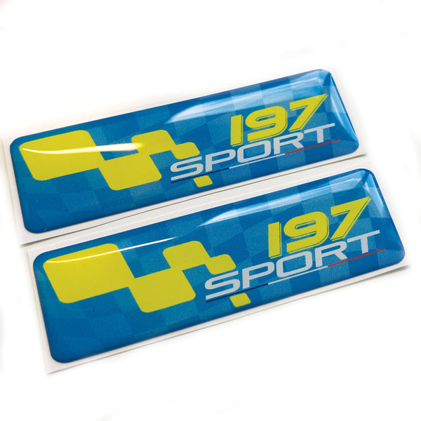 197 Sport 3D Domed Gel Decal Badges Emblem Fits Renault Clio Sport