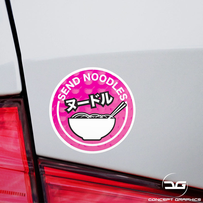 Send Noodles Funny JDM Kanji Car Window Bumper Vinyl Decal Sticker