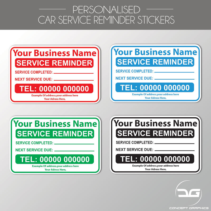 Personalised Mechanics Service Reminder Garage Label Stickers